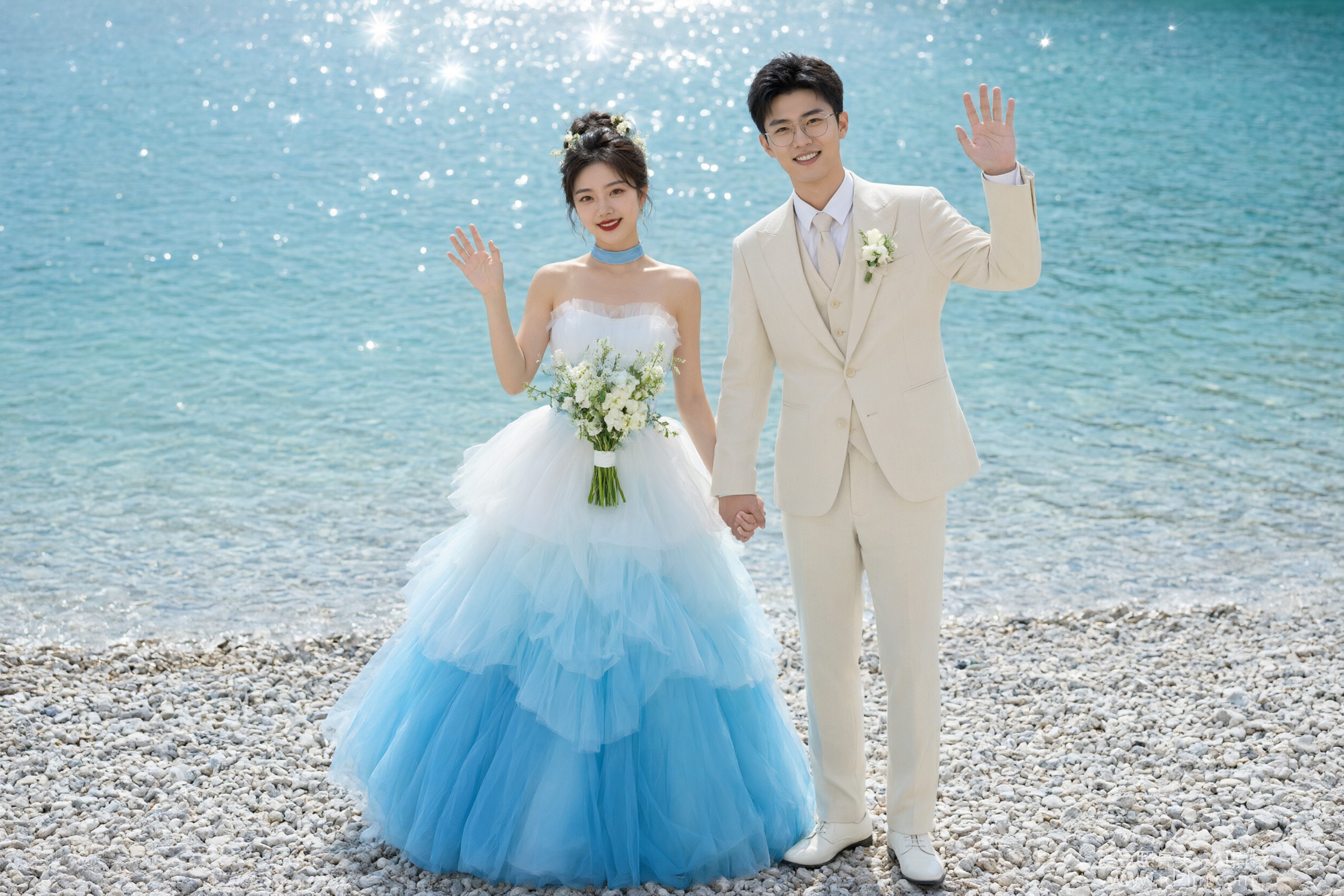 海边浪漫婚纱照