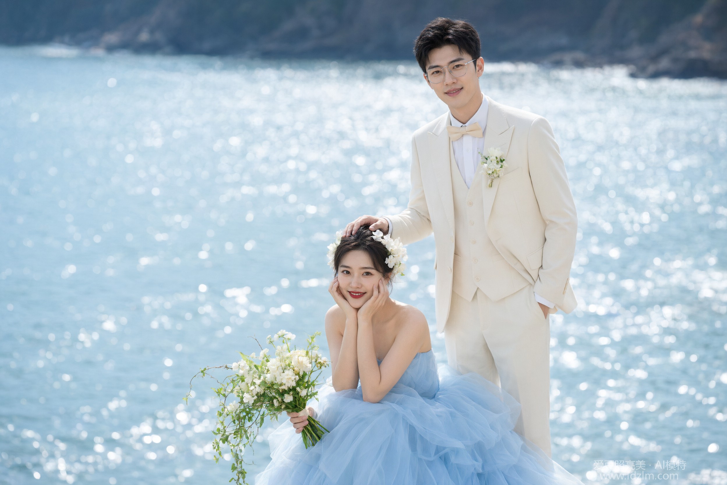 海边清新婚纱照