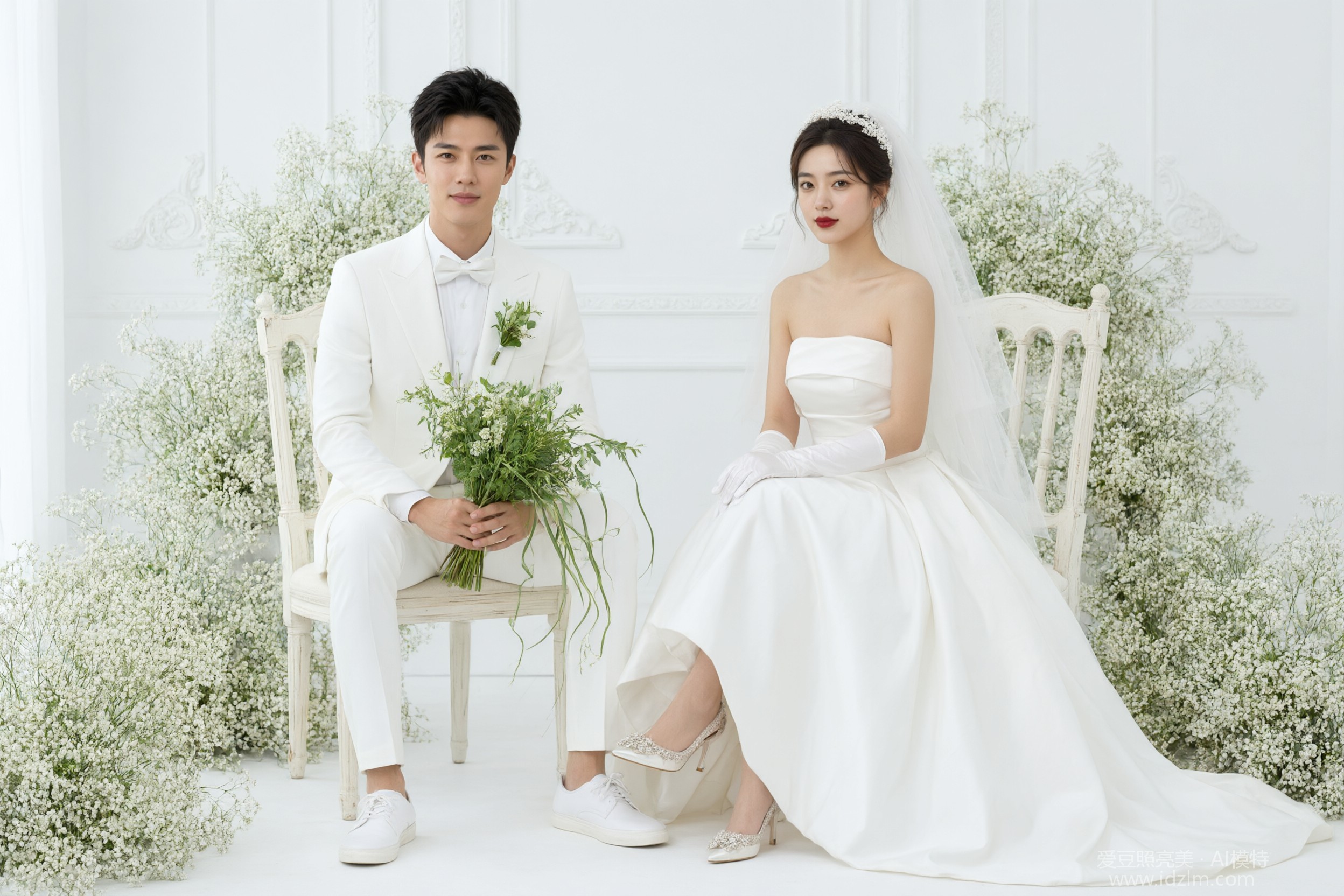 清新森系婚纱照