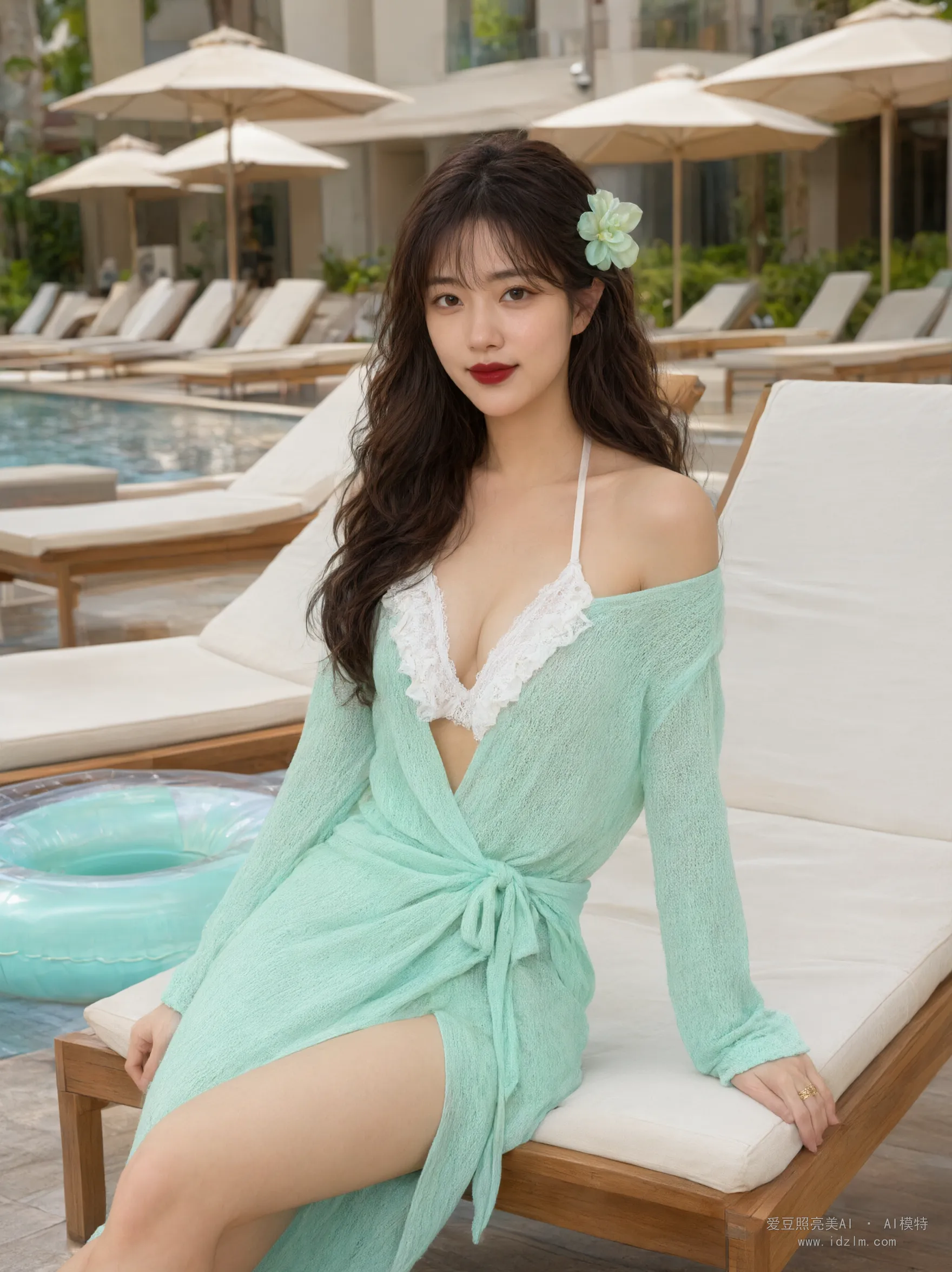清新泳池写真