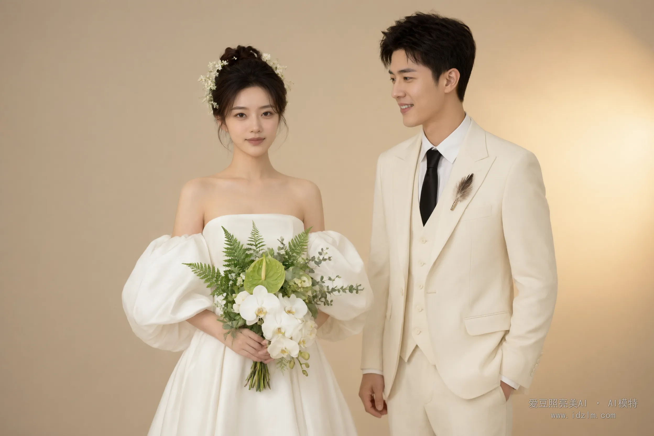 奶油风婚纱照